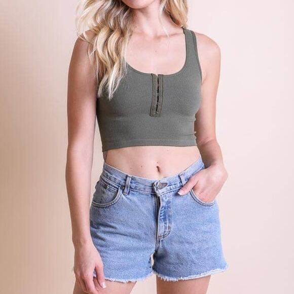 Ribbed Hook and Eye Brami Olive - Picture 2 of 4